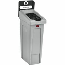 Rubbermaid Commercial Slim Jim Recycling Station 1-Stream Landfill, 23 Gal