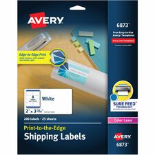 Avery Shipping Labels, Sure Feed, 2" x 3-3/4" , 200 Labels (6873)