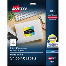 Avery® Sure Feed® White Shipping Labels