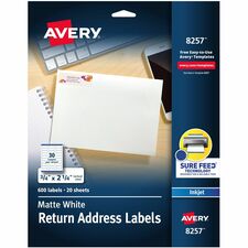 Avery® Sure Feed® White Return Address Labels