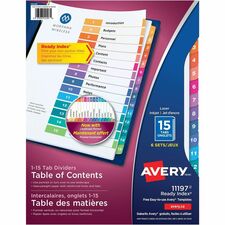 Avery Ready Index Table of Content Dividers for Laser and Inkjet Printers