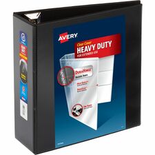 Avery Heavy Duty View Binder 4" , One Touch Locking D Rings, Black