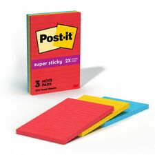 Post-it® Notes Original Lined Notepads -Playful Primaries Color Collection