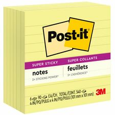 Post-it® Super Sticky Lined Notes