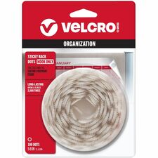 VELCRO® Sticky Back 5/8in Circles White 100 ct